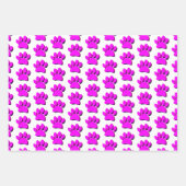 Rosa Dog Paw 3D Art Muster Geschenkpapier Set (Vorderseite)