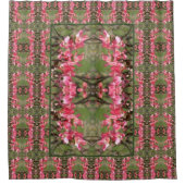 Rosa Dogwood-Blume Blüten Malerei Abstrakt Duschvorhang (Vorderseite)