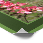 Rosa Dogwood-Blume Blüten Malerei Abstrakt Poster (Ecke)