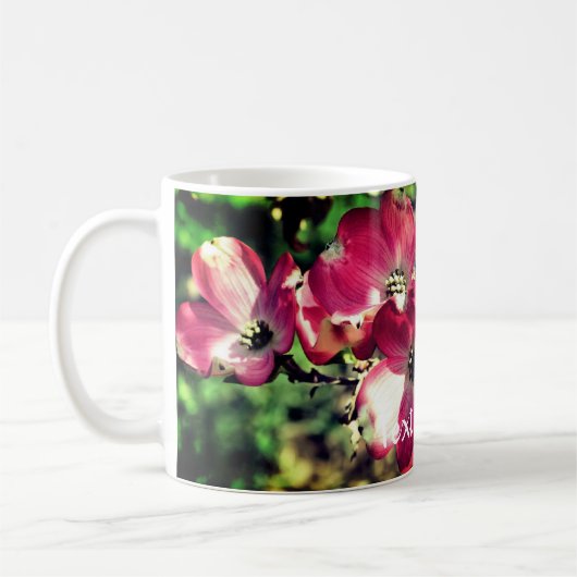 Rosa Dogwood-Blume Personalisiert Kaffeetasse (Links)