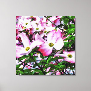 Rosa Dogwood-Blüten Leinwanddruck