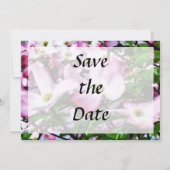 Rosa Dogwood-Blüten Save the Date (Rückseite)