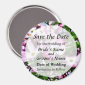 Rosa Dogwood-Blüten Save the Date Magnet (Vorderseite/Rückseite)