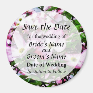 Rosa Dogwood-Blüten Save the Date Magnet