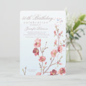 Rosa Dogwood Geburtstagsparty Einladung (Stehend Vorderseite)