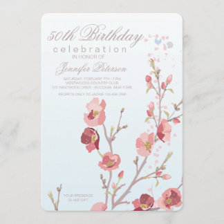 Rosa Dogwood Geburtstagsparty Einladung