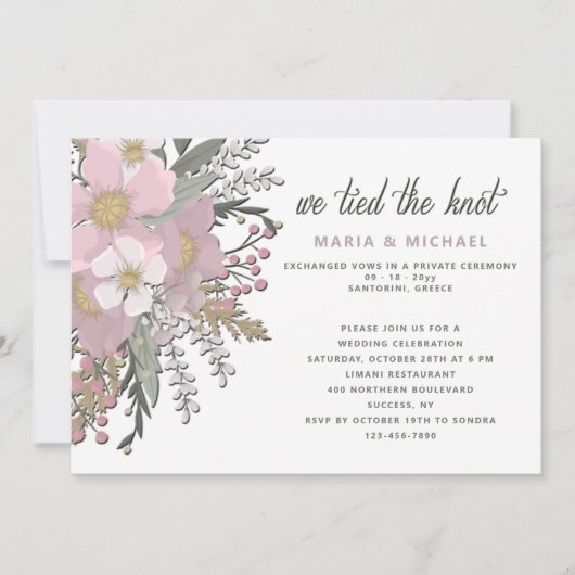 Rosa-Dogwood-Heirat Einladung/ Ankündigung (Vorderseite)