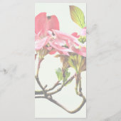 Rosa Dogwood-Hochzeitsmenü Menükarte (Rückseite)