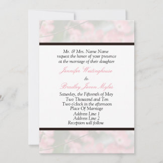 Rosa Dogwood Hochzeitstags Einladungen