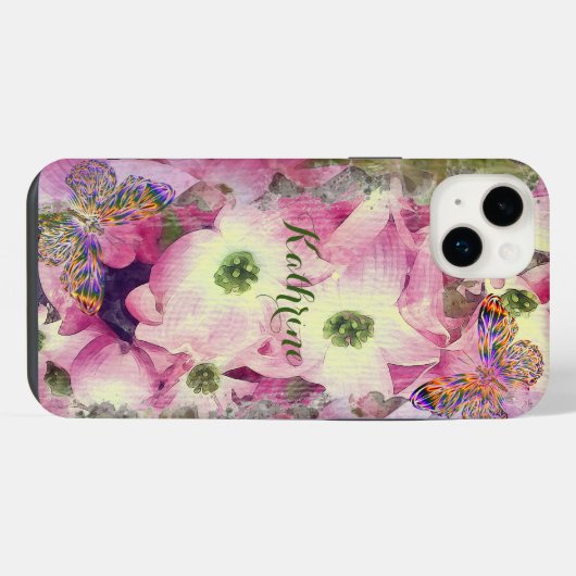 Rosa Dogwood iPhone Hülle (Rückseite (Horizontal))