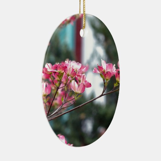 Rosa Dogwood Keramik Ornament (Rechts)