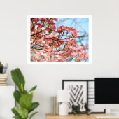Rosa Dogwood Trees Blume Kunstdrucke botanisch Poster (Heimbüro)