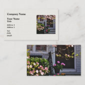 Rosa Dogwood und Pots of Geraniums Visitenkarte (Vorne/Hinten)