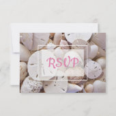 Rosa Dollar Oceanic Wedding RSVP Karte (Rückseite)
