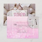 Rosa Dollar Oceanic Wedding RSVP Karte (Vorne/Hinten)