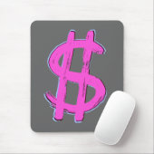 Rosa Dollarzeichen Mousepad (Mit Mouse)