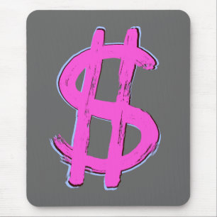 Rosa Dollarzeichen Mousepad