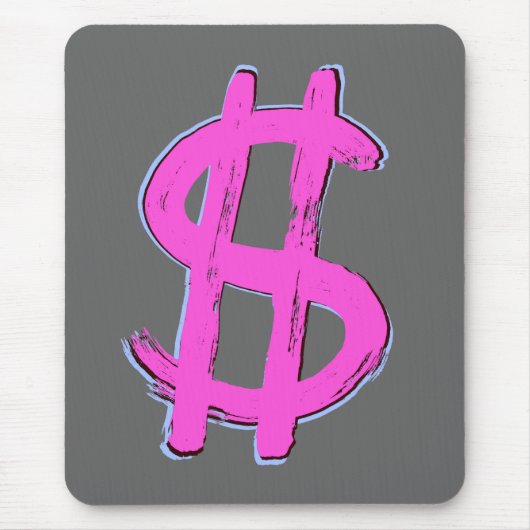 Rosa Dollarzeichen Mousepad (Vorne)
