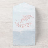 Rosa Dolphin Alles in einer Hochzeit Einladung (Außenbereich)