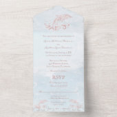 Rosa Dolphin Alles in einer Hochzeit Einladung (Innen Boden)