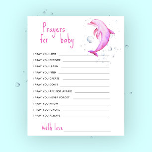 Rosa Dolphin Babydusche - Gebete für das Baby