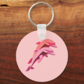 Rosa Dolphin Design Rosa Schlüsselanhänger (Vorderseite)