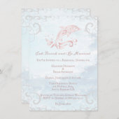 Rosa Dolphin Hochzeit Probe Abendessen Einladung (Vorne/Hinten)