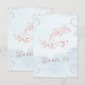 Rosa Dolphin Hochzeitskarte Einladung (Vorne/Hinten)