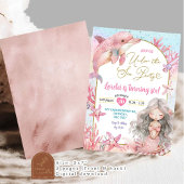 Rosa Dolphin Meerjungfrau Party Geburtstagskind Einladung