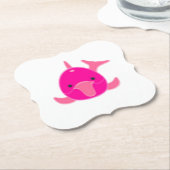 Rosa Dolphin Paper Untersetzer (angewinkelt)