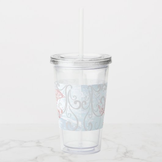Rosa Dolphin Personalisiert Acrylic Tumbler Acryltrinkbecher (Rechts)