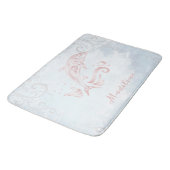 Rosa Dolphin Personalisiert Bath Mat Badematte (Schrägansicht)