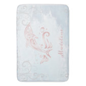 Rosa Dolphin Personalisiert Bath Mat Badematte (Vorderseite Vertikal)
