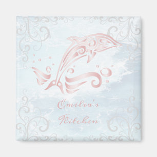 Rosa Dolphin Personalisiert Magnet