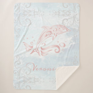 Rosa Dolphin Personalisiert Sherpa Blanket Sherpadecke