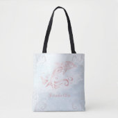 Rosa Dolphin Personalisiert Tote Bag Tasche (Vorderseite)