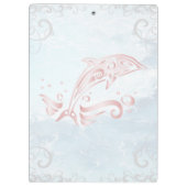 Rosa Dolphin Personalisierte Zwischenablage Klemmbrett (Rückseite)