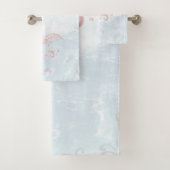 Rosa Dolphin Personalisiertes Badetuch Set (Insitu)