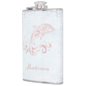 Rosa Dolphin Vinyl Wrapped Flask Flachmann (Links)