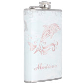 Rosa Dolphin Vinyl Wrapped Flask Flachmann (Rechts)
