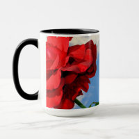 Rosa Don Juan mit einer blauen Himmelsblume-Tasse