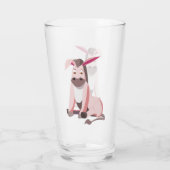 Rosa Donkey Fun Child Glass - Malerei Glas (Rückseite)