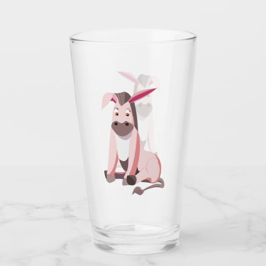 Rosa Donkey Fun Child Glass - Malerei Glas (Vorderseite)