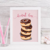 Rosa Donut Brautparty Bar-Zeichen Poster