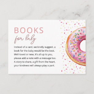 Rosa Donut-Bücher für Baby Begleitkarte