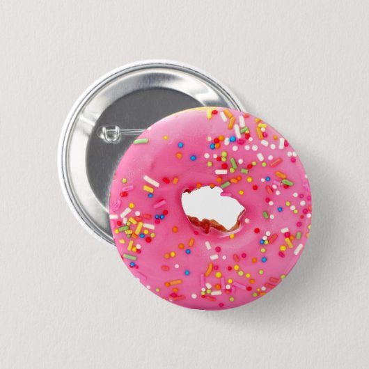 Rosa Donut Button (Vorne & Hinten)