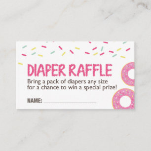 Rosa Donut Diaper Raffel Ticket Begleitkarte