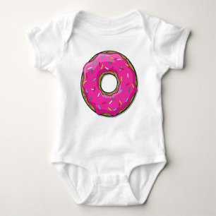 Rosa Donut, Doughnut, Eisen, Sprinklen, Zuckerguss Baby Strampler