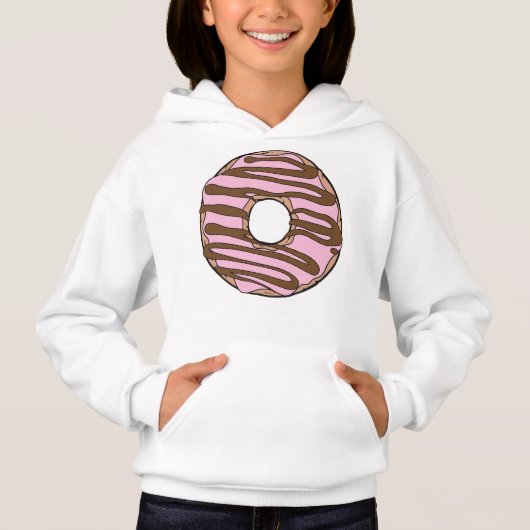 Rosa Donut, Doughnut, Schokolade, Icing, Zuckergus Hoodie (Vorderseite)