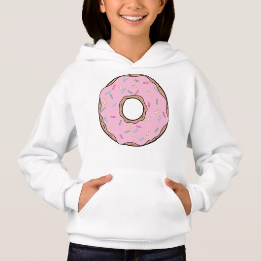 Rosa Donut, Doughnut, Zuckerguss, Eisen, Sprinklen Hoodie (Vorderseite)